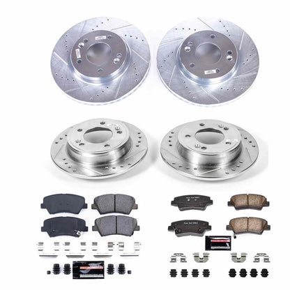 PowerStop Power Stop 11-16 Hyundai Elantra Front & Rear Z23 Evolution Sport Brake Kit K6504
