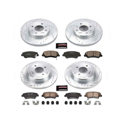 PowerStop Power Stop 12-18 Hyundai Accent Front & Rear Z23 Evolution Sport Brake Kit K6509