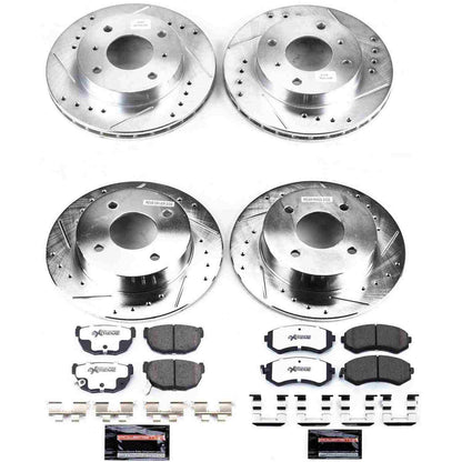 PowerStop Power Stop 89-96 Nissan 240SX Front & Rear Z26 Street Warrior Brake Kit K655-26