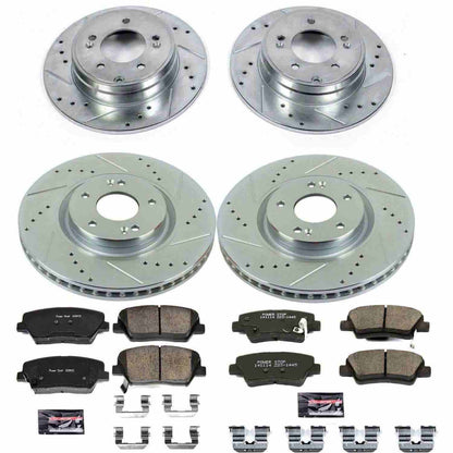PowerStop Power Stop 12-17 Hyundai Azera Front & Rear Z23 Evolution Sport Brake Kit K6765