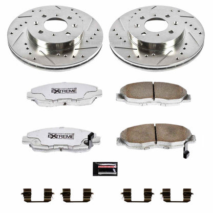 PowerStop Power Stop 96-05 Honda Civic Front Z26 Street Warrior Brake Kit K690-26