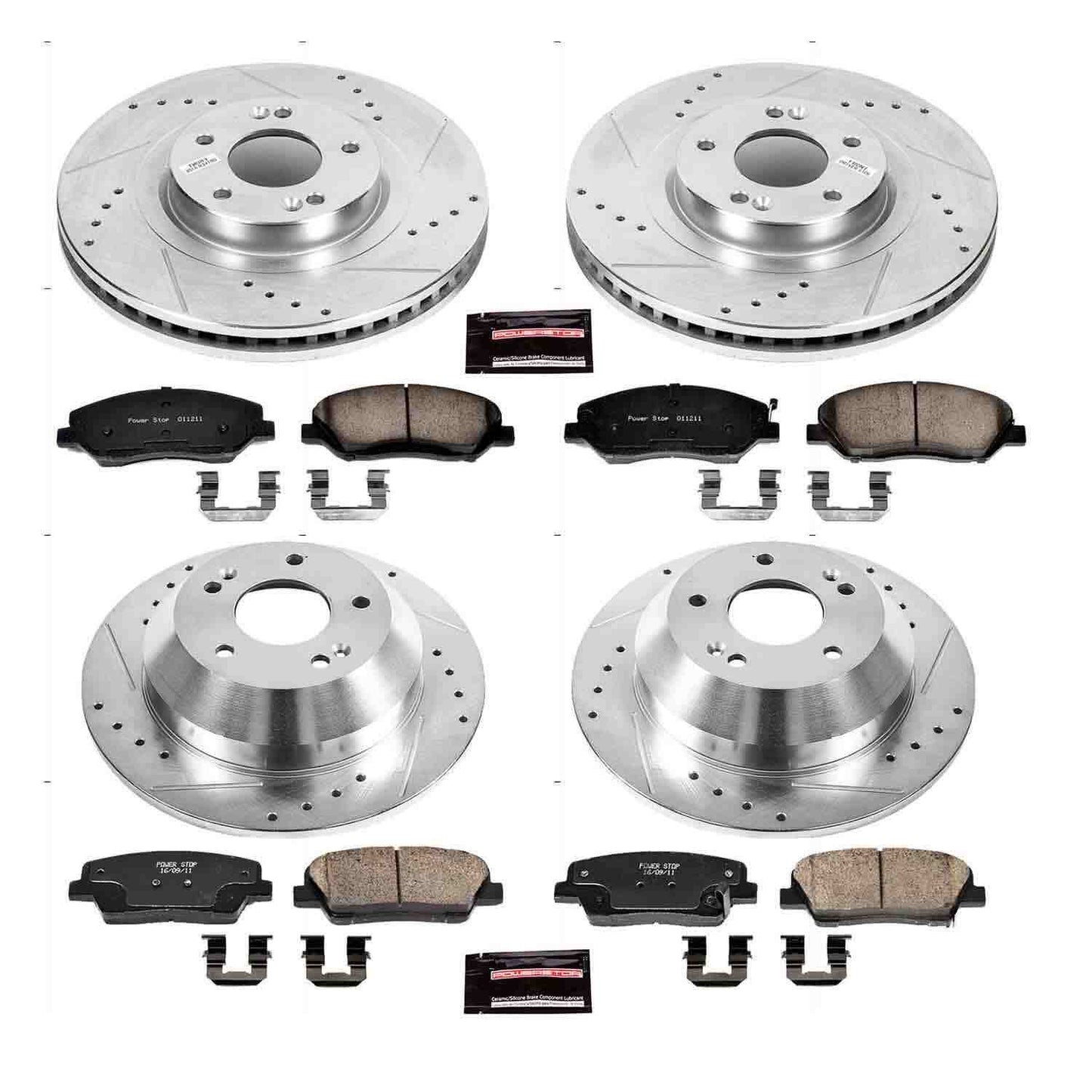 PowerStop Power Stop 13-16 Hyundai Santa Fe Front & Rear Z23 Evolution Sport Brake Kit K6950