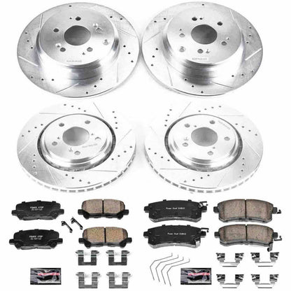 PowerStop Power Stop 15-17 Honda Odyssey Front & Rear Z23 Evolution Sport Brake Kit K6958