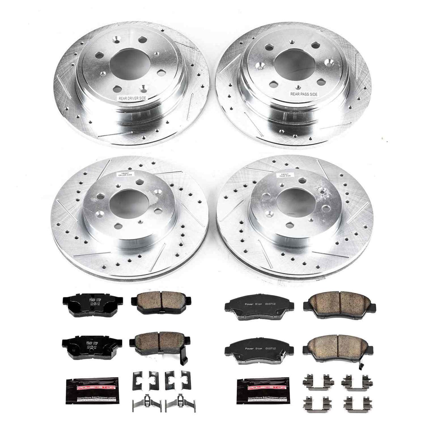 PowerStop Power Stop 94-97 Honda Civic del Sol Front & Rear Z23 Evolution Sport Brake Kit K695