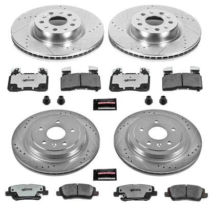 PowerStop Power Stop 14-18 Cadillac CTS Front & Rear Z26 Street Warrior Brake Kit K6997-26