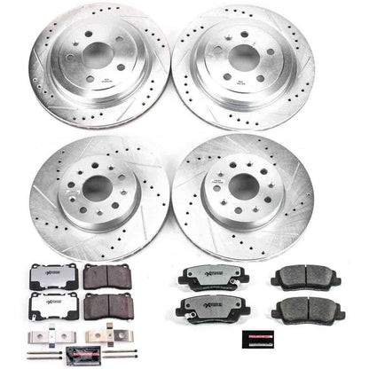 PowerStop Power Stop 14-18 Cadillac CTS Front & Rear Z26 Street Warrior Brake Kit K7000-26
