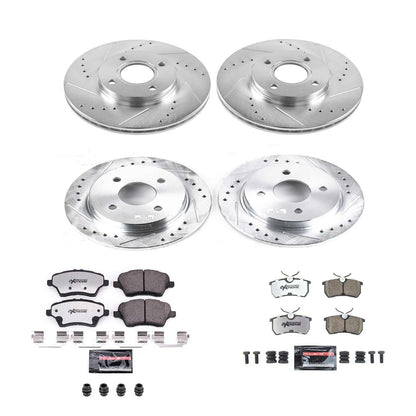 Power Stop 14-19 Ford Fiesta Front & Rear Z26 Street Warrior Brake Kit K7002-26