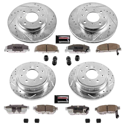 PowerStop Power Stop 92-95 Honda Civic Front & Rear Z26 Street Warrior Brake Kit K700-26