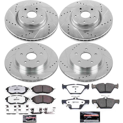 PowerStop Power Stop 15-18 Subaru Legacy Front & Rear Z26 Street Warrior Brake Kit K7028-26