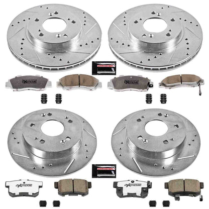PowerStop Power Stop 97-01 Honda Prelude Front & Rear Z26 Street Warrior Brake Kit K706-26