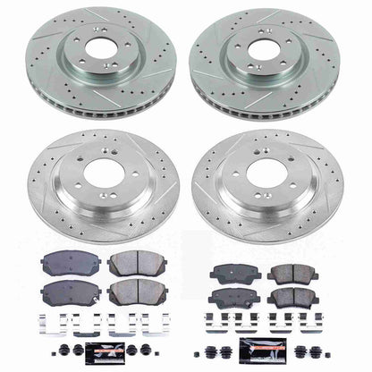 PowerStop Power Stop 2015 Hyundai Sonata Front & Rear Z23 Evolution Sport Brake Kit K7114