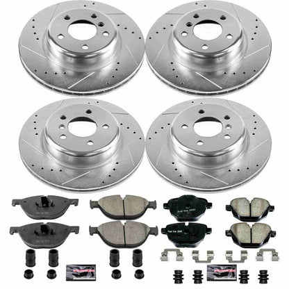 PowerStop Power Stop 12-13 BMW 528i Front & Rear Z23 Evolution Sport Brake Kit K7236