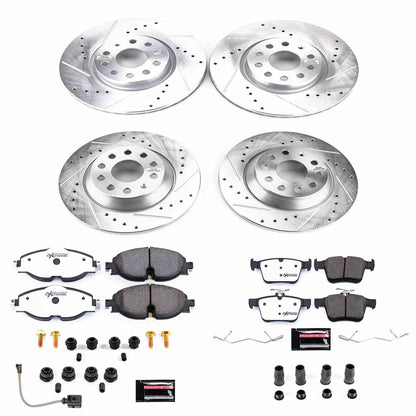 PowerStop Power Stop 16-18 Audi TT Quattro Front & Rear Z26 Street Warrior Brake Kit K7278-26