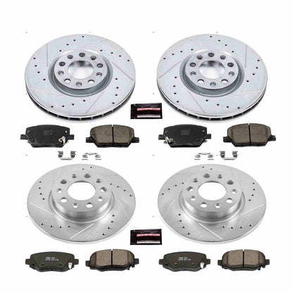 PowerStop Power Stop 16-18 Fiat 500X Front & Rear Z23 Evolution Sport Brake Kit K7300