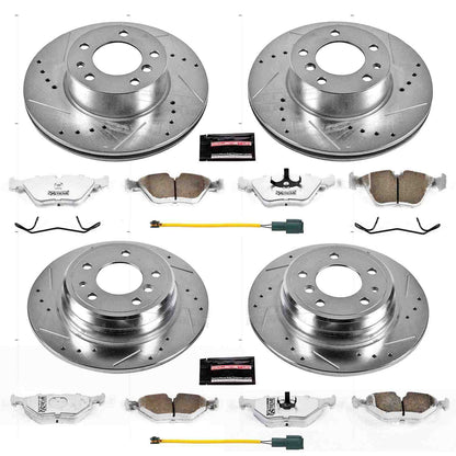 PowerStop Power Stop 1989 BMW 525i Front & Rear Z26 Street Warrior Brake Kit K7335-26