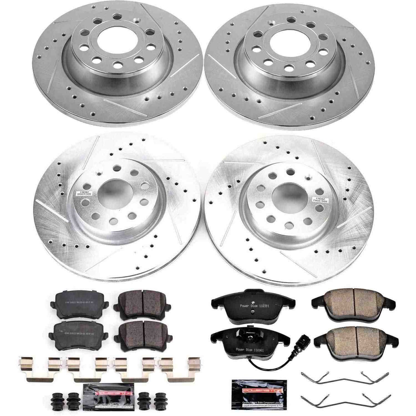 PowerStop Power Stop 2015 Audi Q3 Front & Rear Z23 Evolution Sport Brake Kit K7339