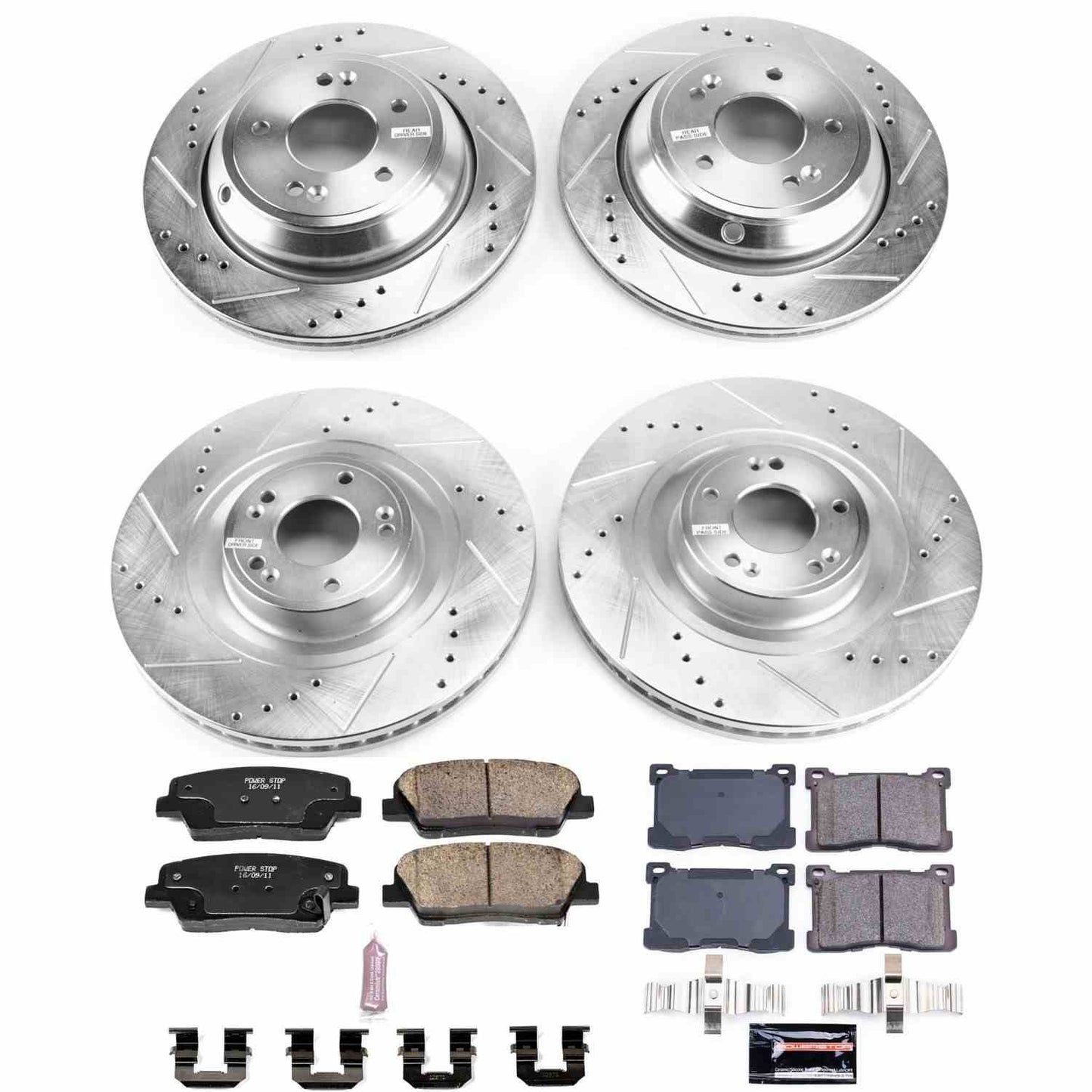 PowerStop Power Stop 12-16 Hyundai Equus Front & Rear Z23 Evolution Sport Brake Kit K7342