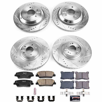 PowerStop Power Stop 12-16 Hyundai Equus Front & Rear Z23 Evolution Sport Brake Kit K7342