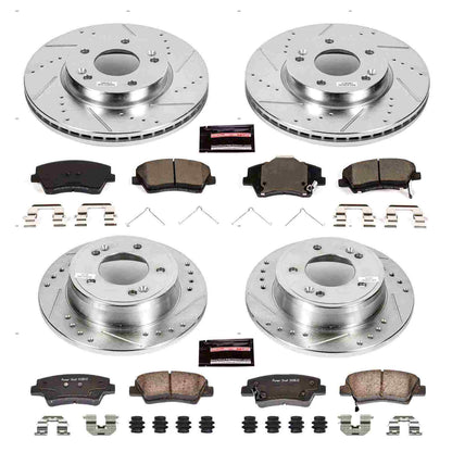 PowerStop Power Stop 17-19 Hyundai Elantra Front & Rear Z23 Evolution Sport Brake Kit K7385