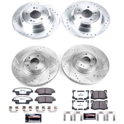 PowerStop Power Stop 15-16 Hyundai Genesis Front & Rear Z26 Street Warrior Brake Kit K7386-26