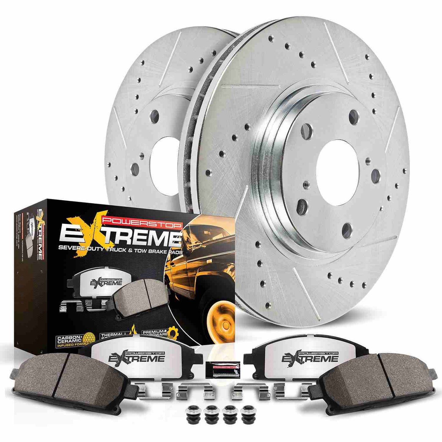PowerStop Power Stop 17-19 Jeep Cherokee Front Z36 Truck & Tow Brake Kit K7414-36