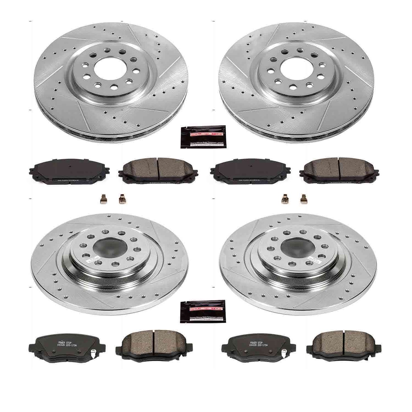 PowerStop Power Stop 17-19 Jeep Cherokee Front & Rear Z23 Evolution Sport Brake Kit K7415