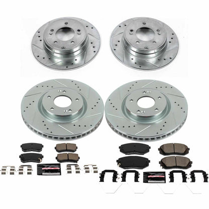 PowerStop Power Stop 17-19 Hyundai Sonata Front & Rear Z23 Evolution Sport Brake Kit K7510