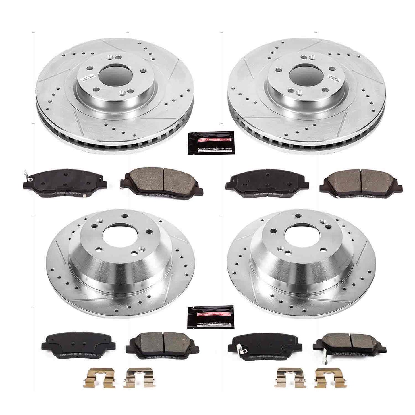 PowerStop Power Stop 17-18 Hyundai Santa Fe Front & Rear Z23 Evolution Sport Brake Kit K7514