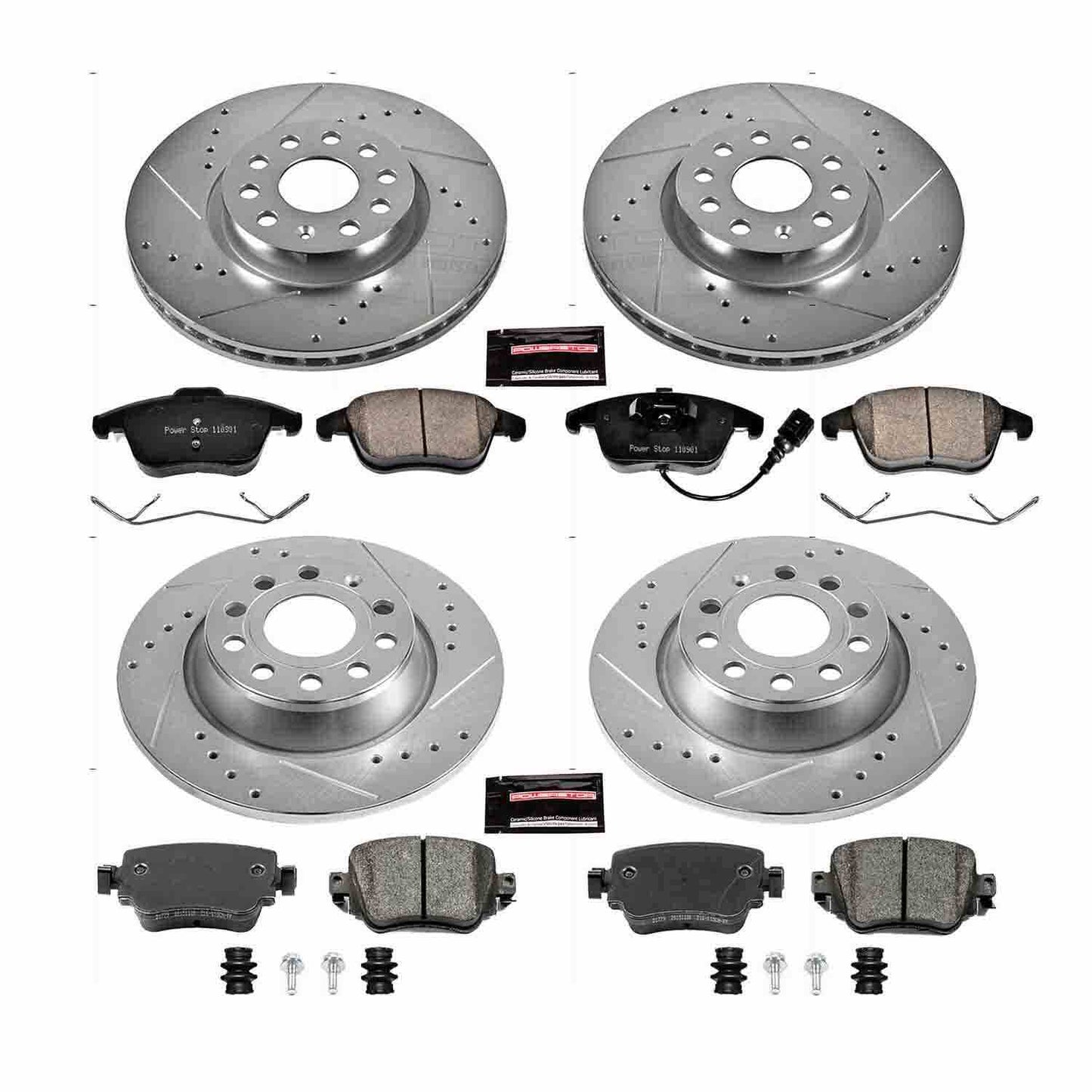 PowerStop Power Stop 16-18 Audi Q3 Front & Rear Z23 Evolution Sport Brake Kit K7537
