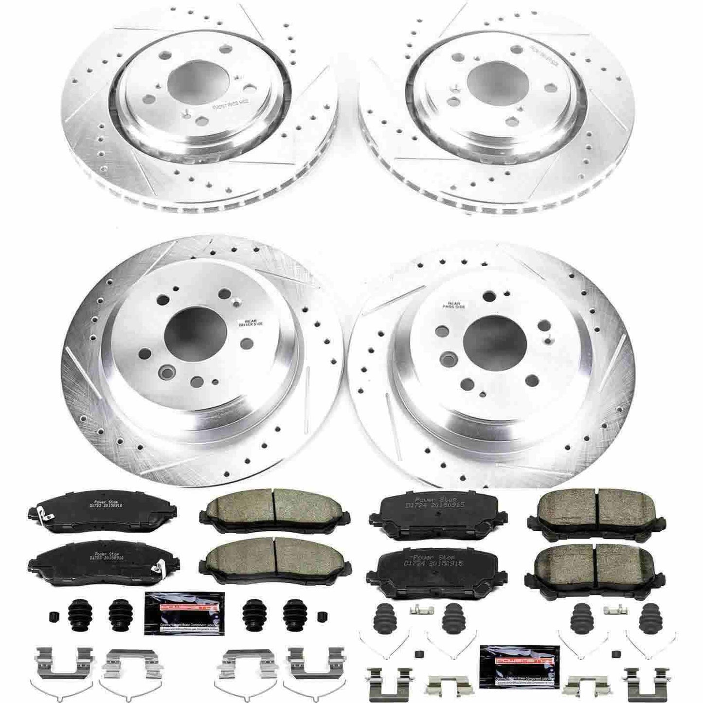PowerStop Power Stop 16-19 Honda Pilot Front & Rear Z23 Evolution Sport Brake Kit K7576