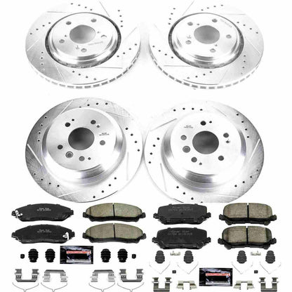 PowerStop Power Stop 16-19 Honda Pilot Front & Rear Z23 Evolution Sport Brake Kit K7576