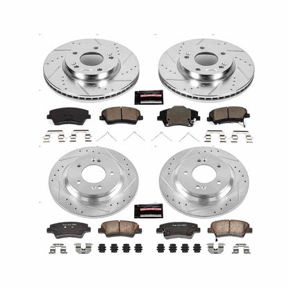 PowerStop Power Stop 18-19 Hyundai Elantra GT Front & Rear Z23 Evolution Sport Brake Kit K7580