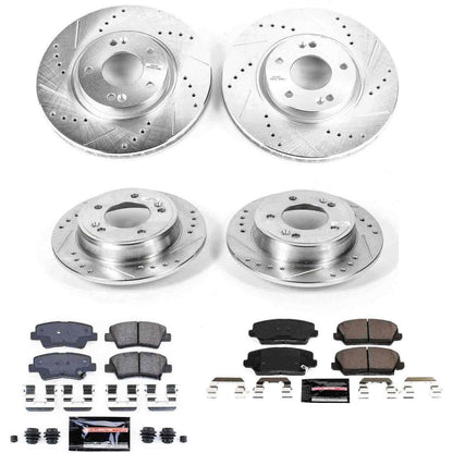 PowerStop Power Stop 16-17 Hyundai Veloster Front & Rear Z23 Evolution Sport Brake Kit K7583