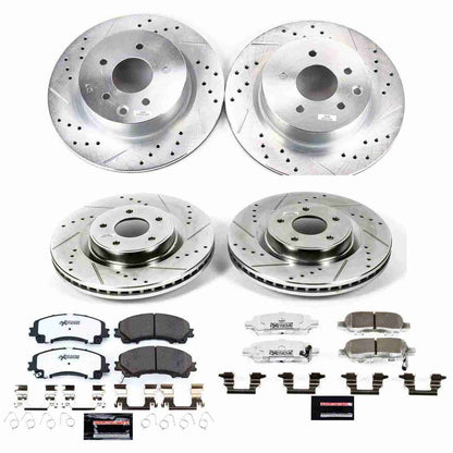 PowerStop Power Stop 16-17 Infiniti QX50 Front & Rear Z26 Street Warrior Brake Kit K7584-26
