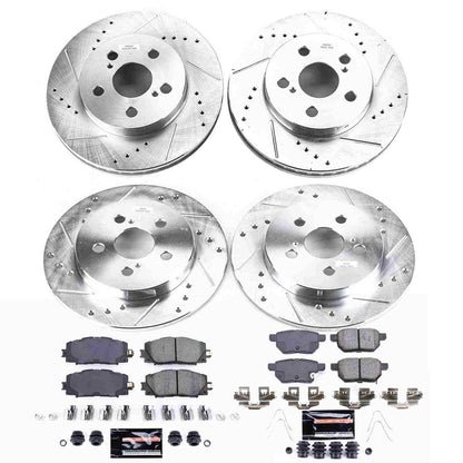 PowerStop Power Stop 16-18 Toyota Prius Front & Rear Z23 Evolution Sport Brake Kit K7632