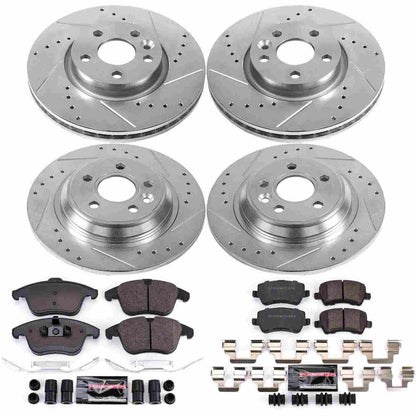 PowerStop Power Stop 15-18 Volvo S60 Front & Rear Z23 Evolution Sport Brake Kit K7636