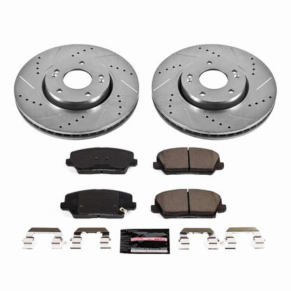 PowerStop Power Stop 16-17 Hyundai Veloster Front Z23 Evolution Sport Brake Kit K7673