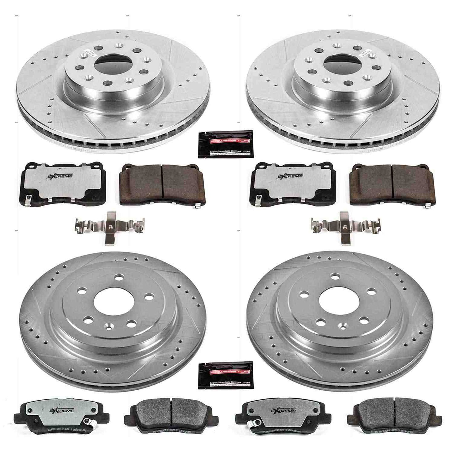 PowerStop Power Stop 14-18 Cadillac CTS Front & Rear Z26 Street Warrior Brake Kit K7817-26