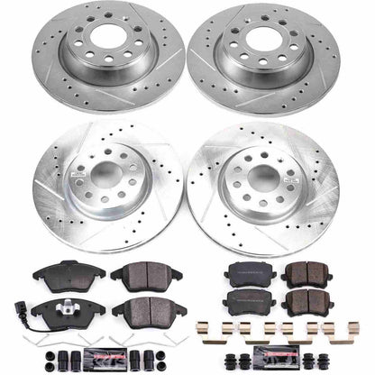 PowerStop Power Stop 09-17 Volkswagen CC Front & Rear Z23 Evolution Sport Brake Kit K7836