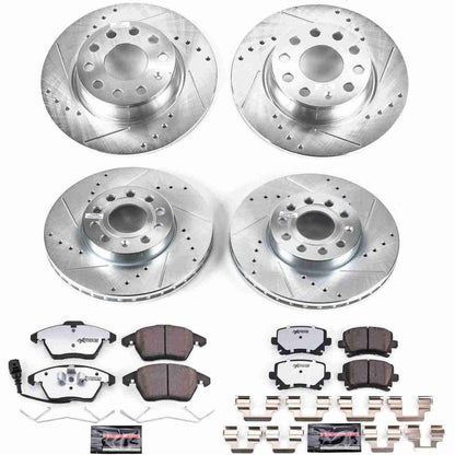 PowerStop Power Stop 2010 Volkswagen Golf Front & Rear Z26 Street Warrior Brake Kit K7837-26