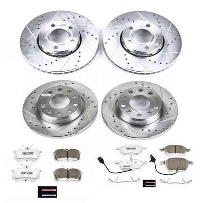 PowerStop Power Stop 04-06 Audi A4 Quattro Front & Rear Z26 Street Warrior Brake Kit K7917-26