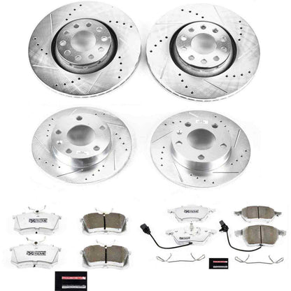 PowerStop Power Stop 04-05 Audi A4 Quattro Front & Rear Z26 Street Warrior Brake Kit K7919-26