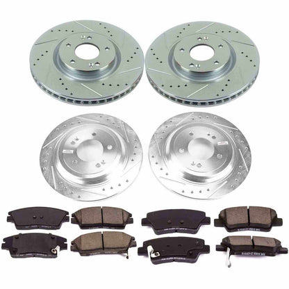 PowerStop Power Stop 17-18 Kia Sportage Front & Rear Z23 Evolution Sport Brake Kit K8003