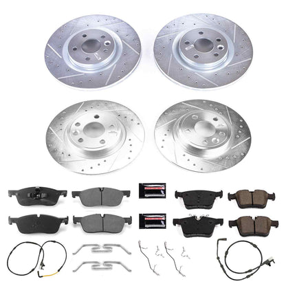 PowerStop Power Stop 2018 Jaguar E-Pace Front & Rear Z23 Evolution Sport Brake Kit K8108