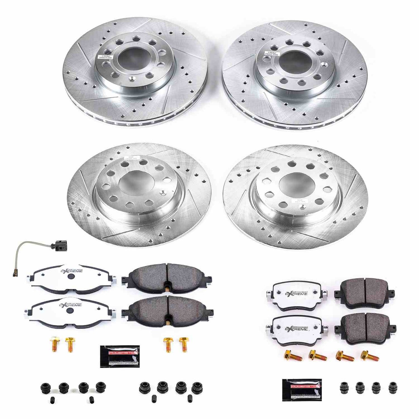 PowerStop Power Stop 2019 Volkswagen Golf Front & Rear Z26 Street Warrior Brake Kit K8363-26
