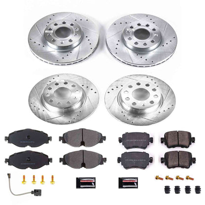PowerStop Power Stop 2019 Volkswagen Golf Front & Rear Z23 Evolution Sport Brake Kit K8363