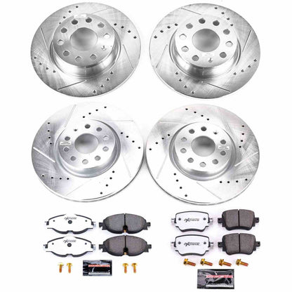 PowerStop Power Stop 2019 Volkswagen Golf Alltrack Front & Rear Z26 Street Warrior Brake Kit K8364-26