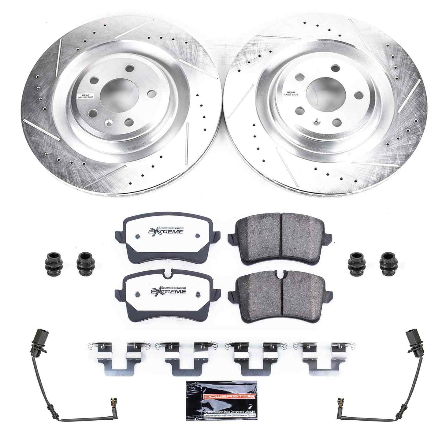 Power Stop 2018 Audi S8 Rear Z26 Street Warrior Brake Kit K8486-26