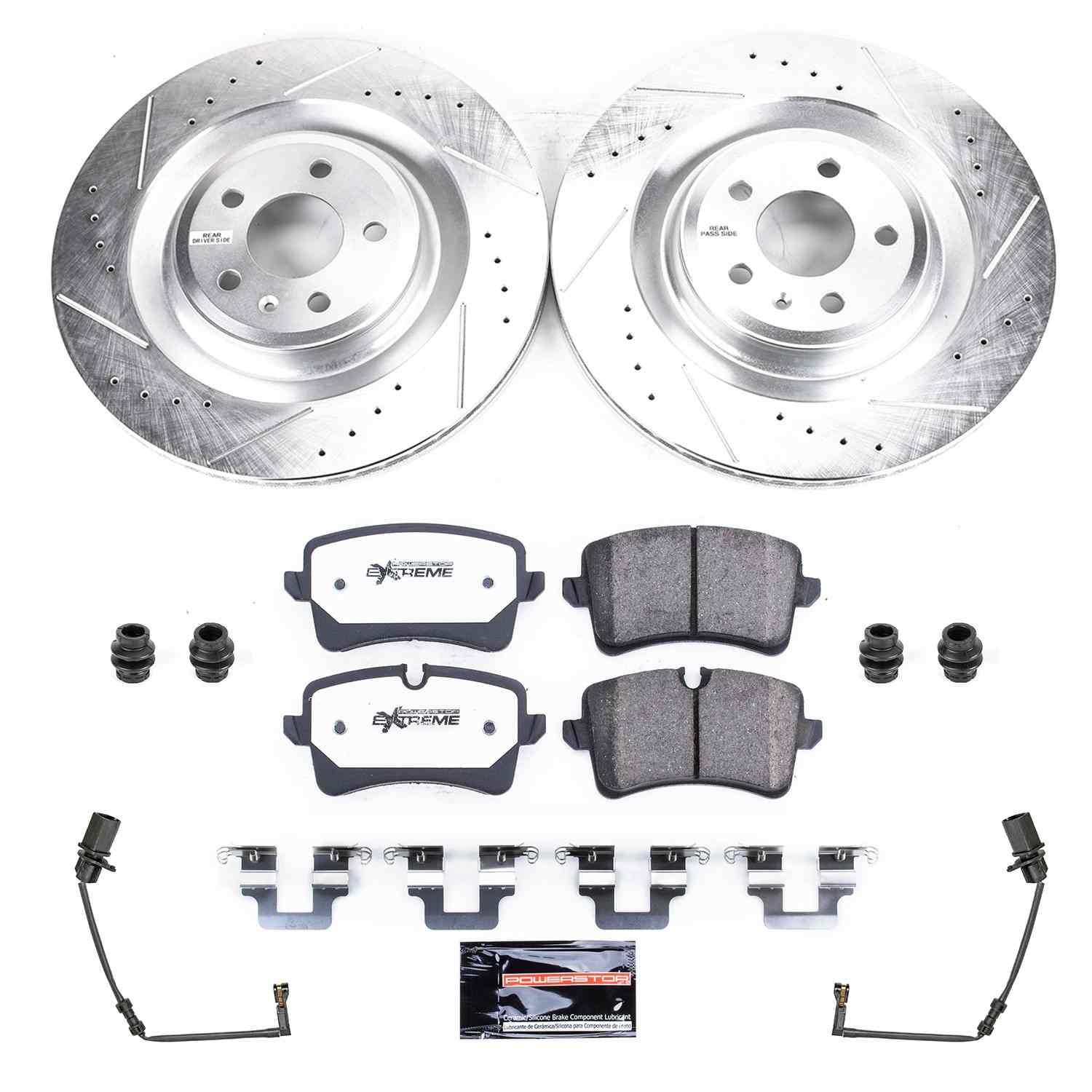 Power Stop 2018 Audi S8 Rear Z26 Street Warrior Brake Kit K8486-26