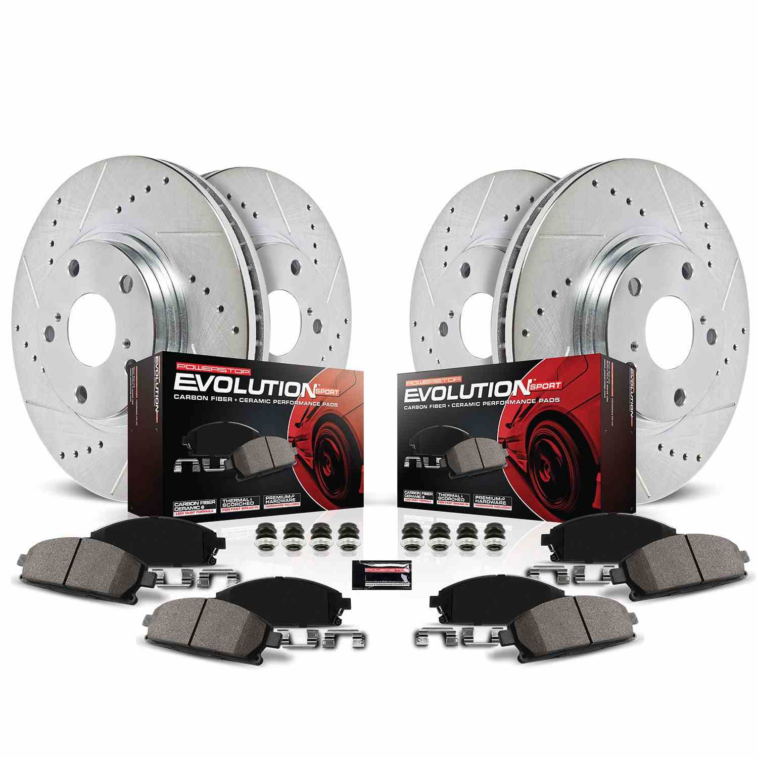 PowerStop Power Stop 2021 Jeep Wrangler Front & Rear Z23 Evolution Brake Kit K8509